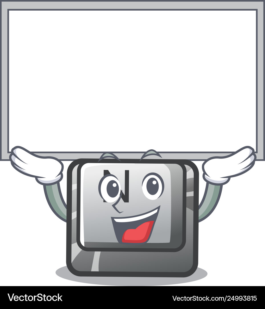 Up board button n on a game character Up board button n on a game character vector image