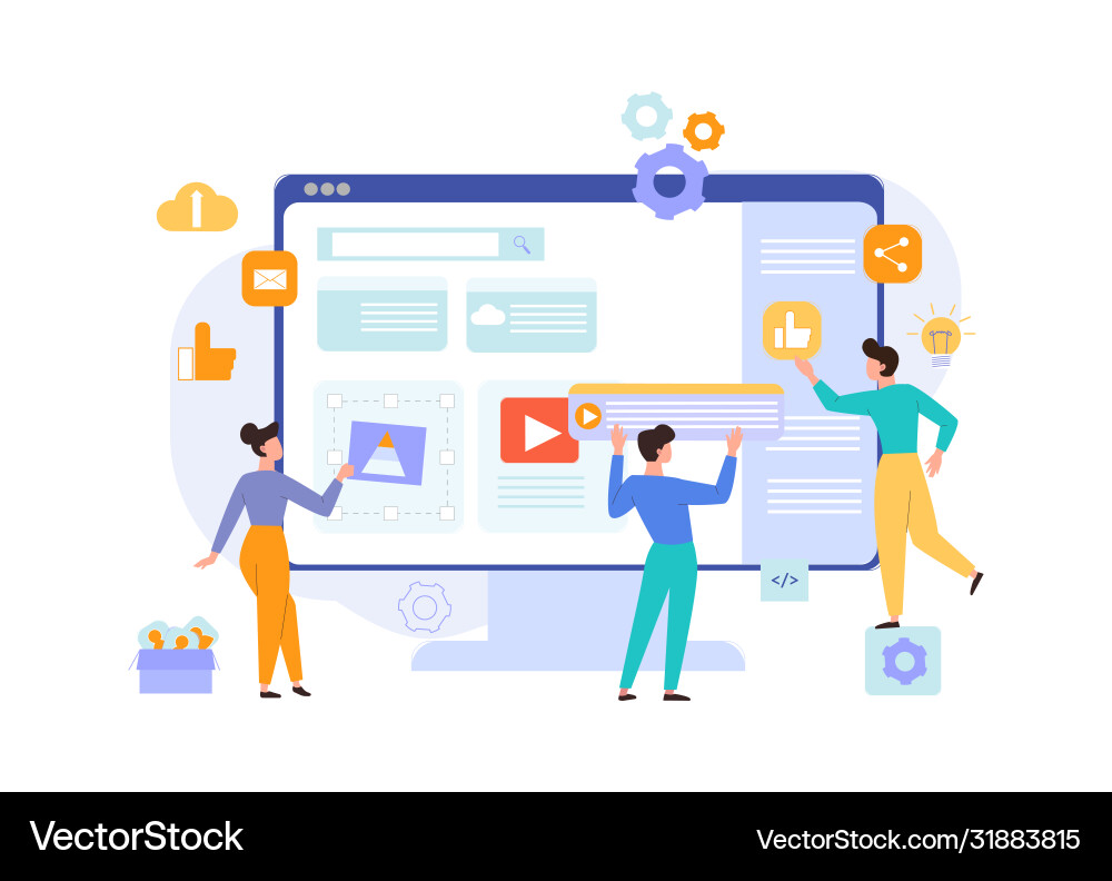 Website Development & Strategy Concepts vector image