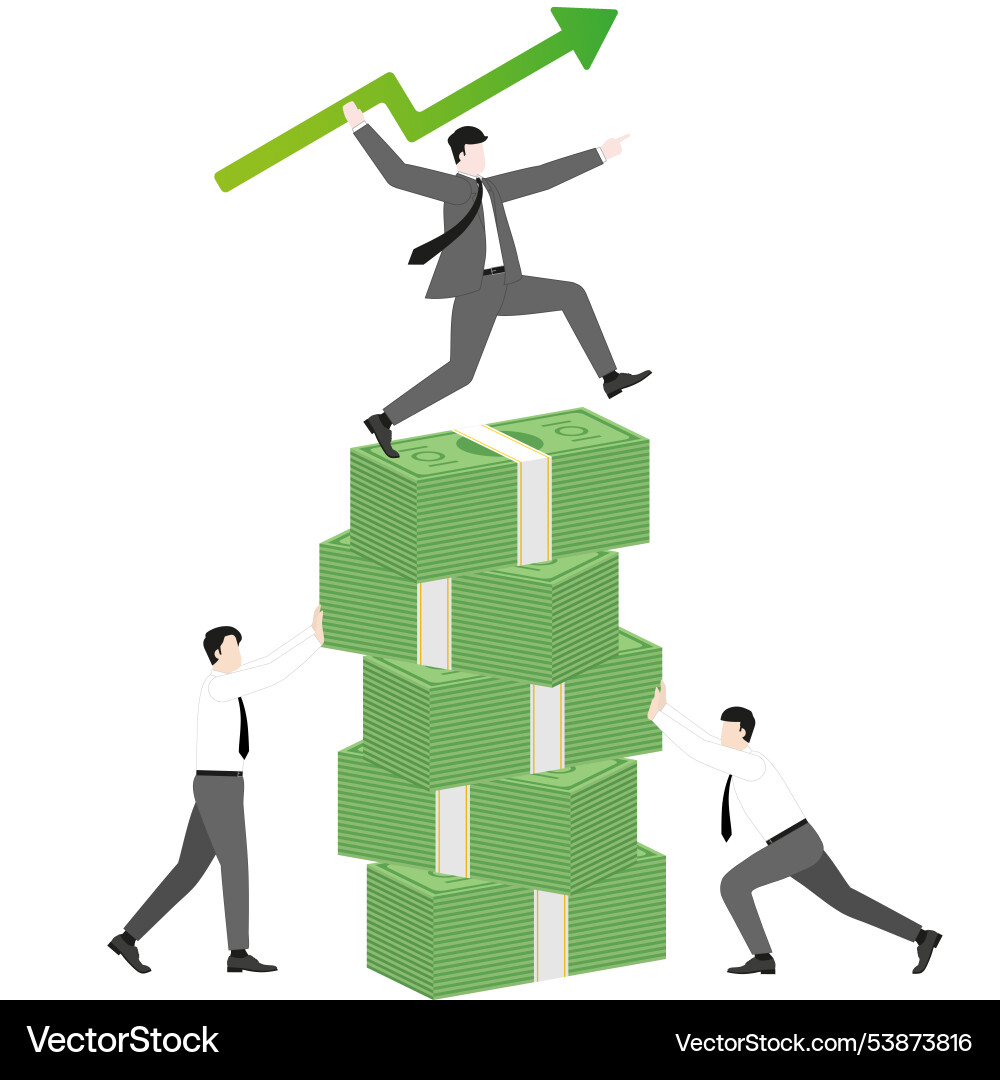 A businessman throwing green arrow like A businessman throwing green arrow like vector image
