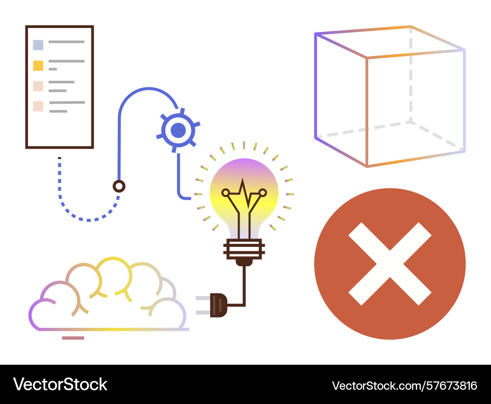 Abstract design with lightbulb decision tree vector image