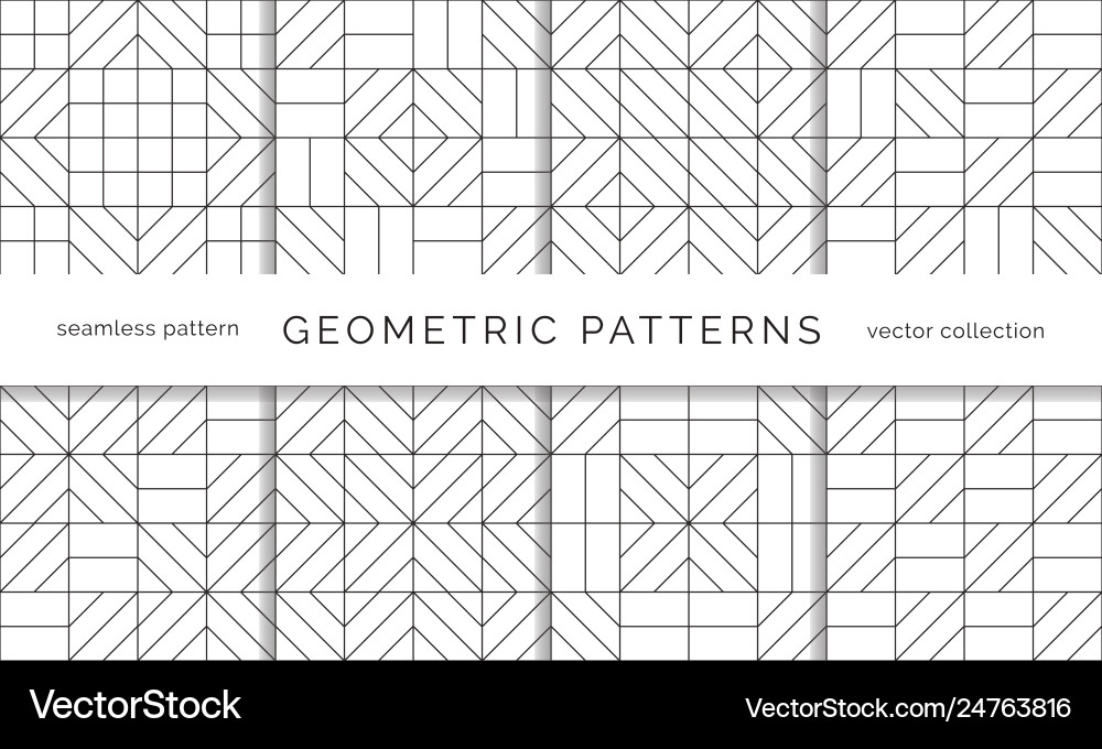 Abstract geometric seamless patterns Abstract geometric seamless patterns Vector Image
