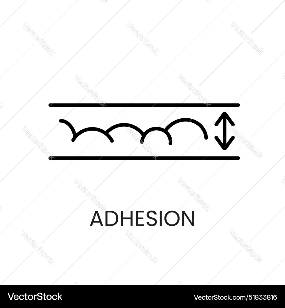 Adhesion line icon with editable stroke Vector Image