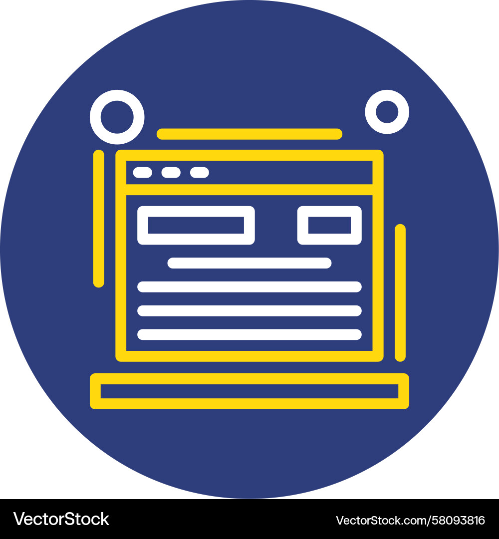 Blog Dual Line Circle Icon Vector Image