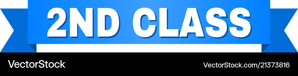 Blue ribbon with 2nd class text Vector Image