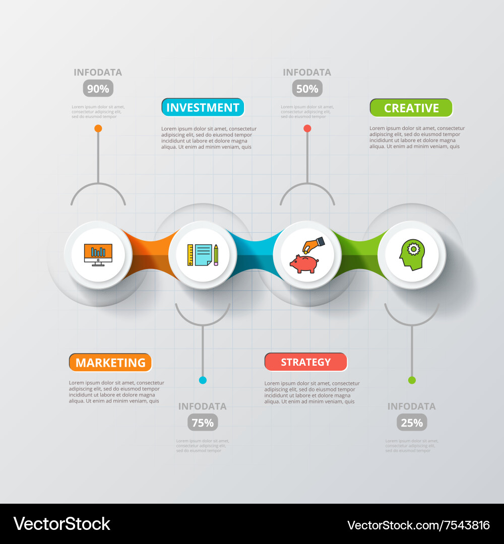 Circular Diagram Elements Vector Image