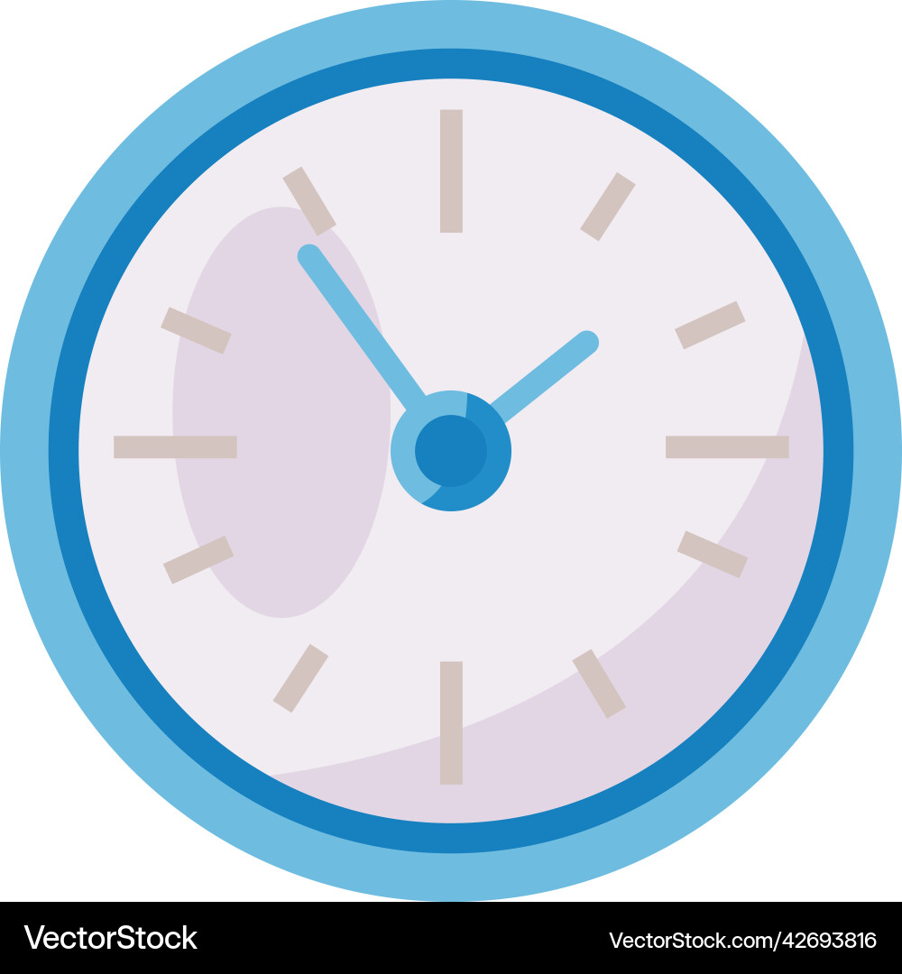 Clock semi flat color object Clock semi flat color object vector image