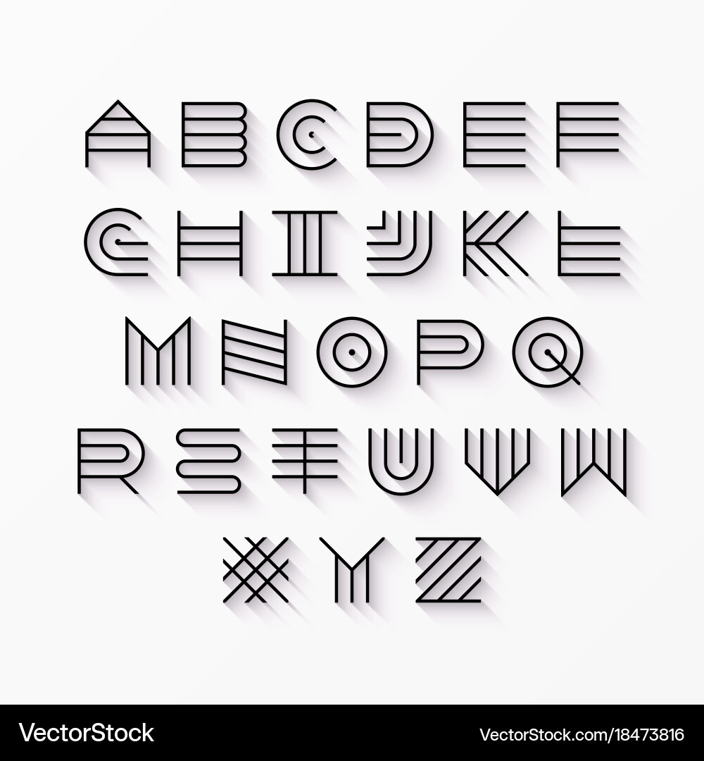 Elegant Line Font - Uppercase vector image