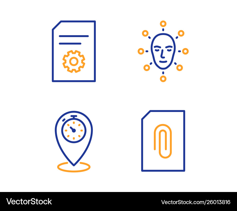 Face bimetrics Datei-Einstellungen und Timer-Symbole Set Face bimetrics Datei-Einstellungen und Timer-Symbole Set vektorbild