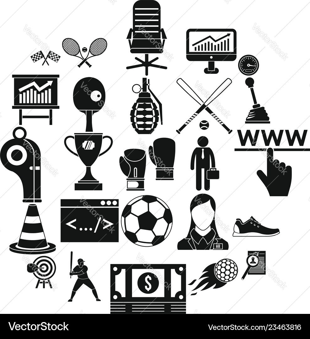 Function icons set simple style Function icons set simple style Vector Image