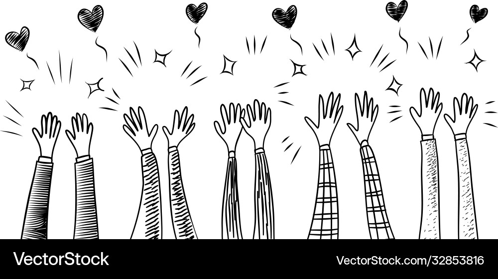 Hands Clapping in Support vector image