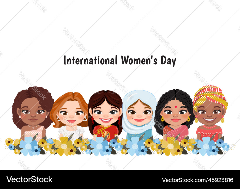 International women s day of diverse International women s day of diverse vector image