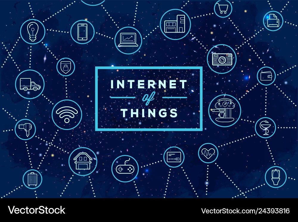 Internet of things iot devices and connectivity Internet of things iot devices and connectivity vector image