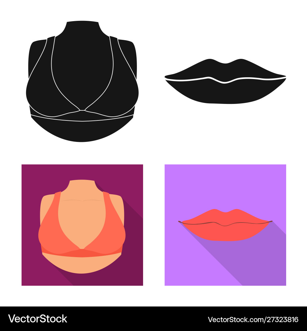 Isolated object body and part sign set vector image