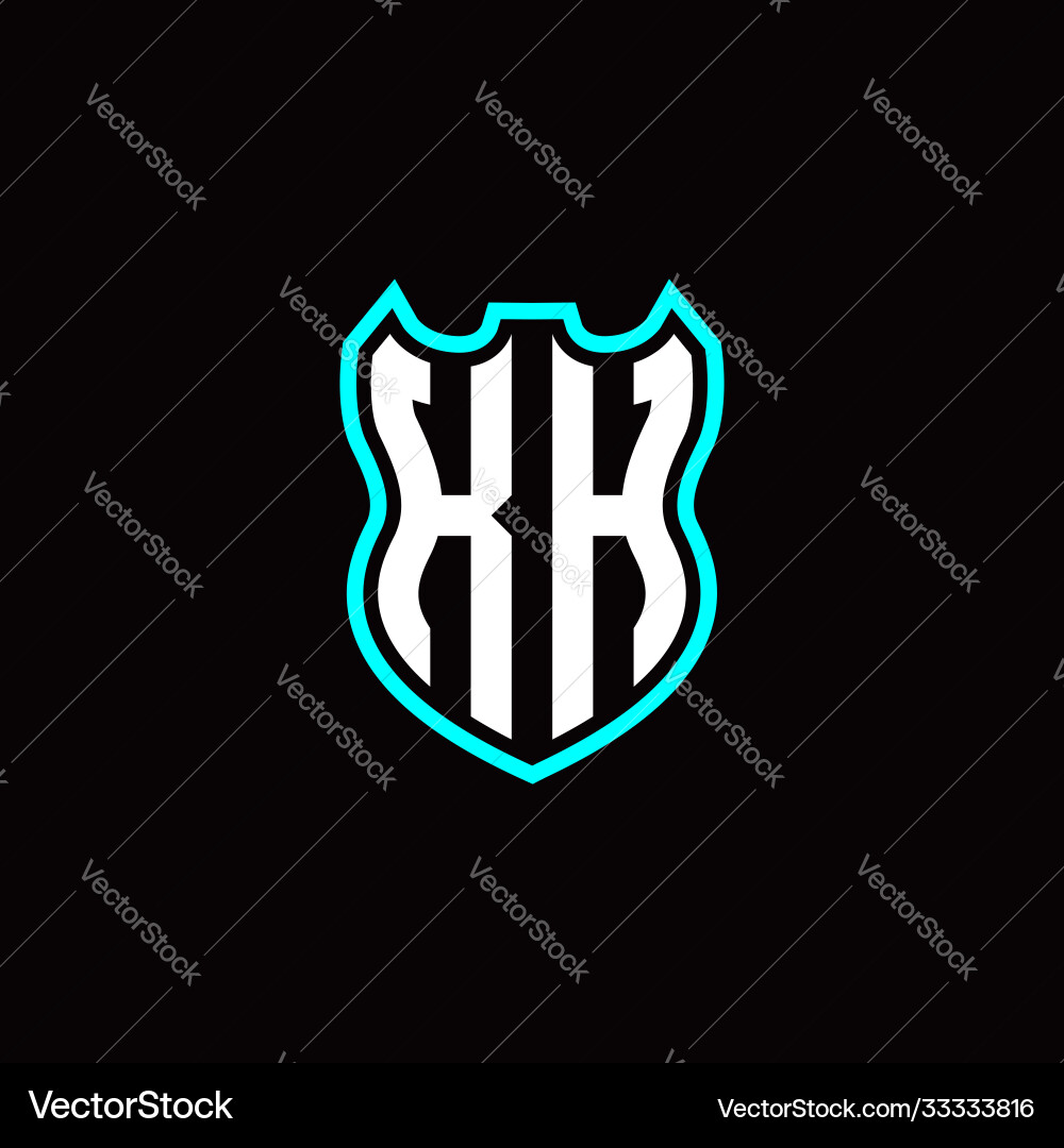 K h initial logo design with shield shape K h initial logo design with shield shape vector image