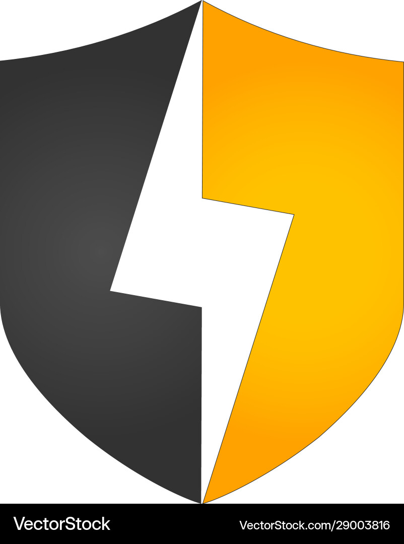 Lightning Shield Symbol Vector Image