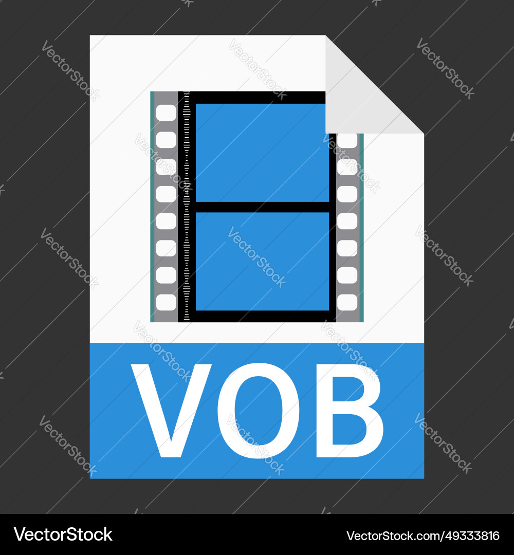 Modern flat design of vob file icon for web Modern flat design of vob file icon for web vector image