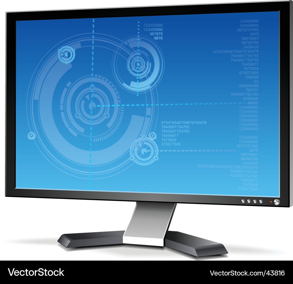 Moderne LCD-Monitor Vektorbild
