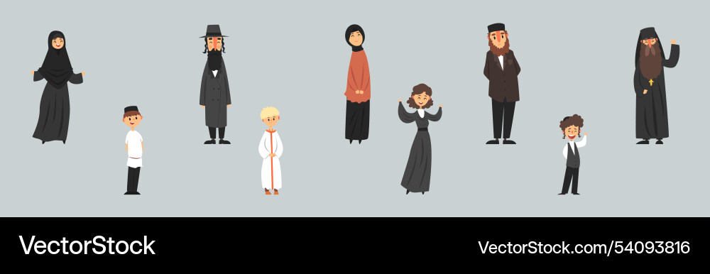 People of different religion in traditional People of different religion in traditional vector image