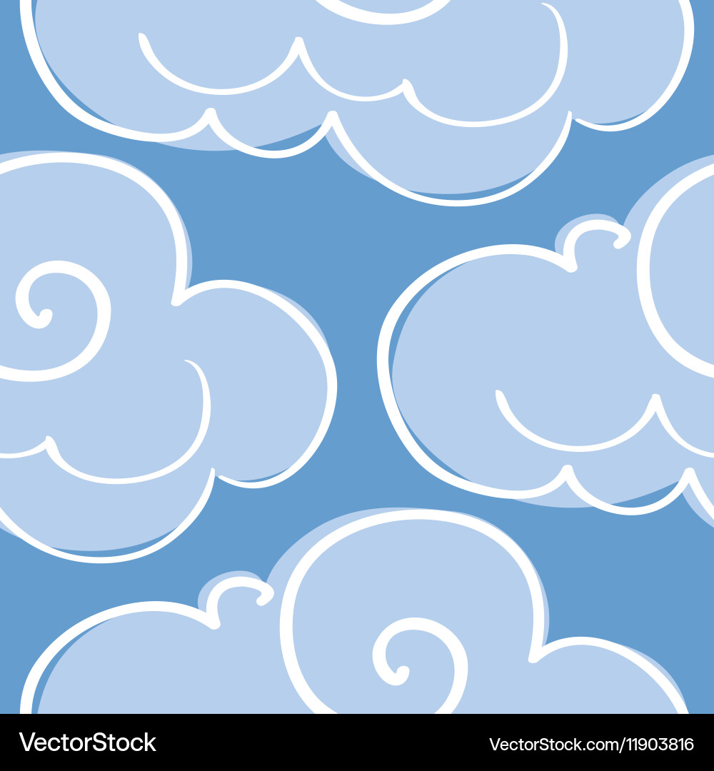 Seamless pattern with clouds vector image