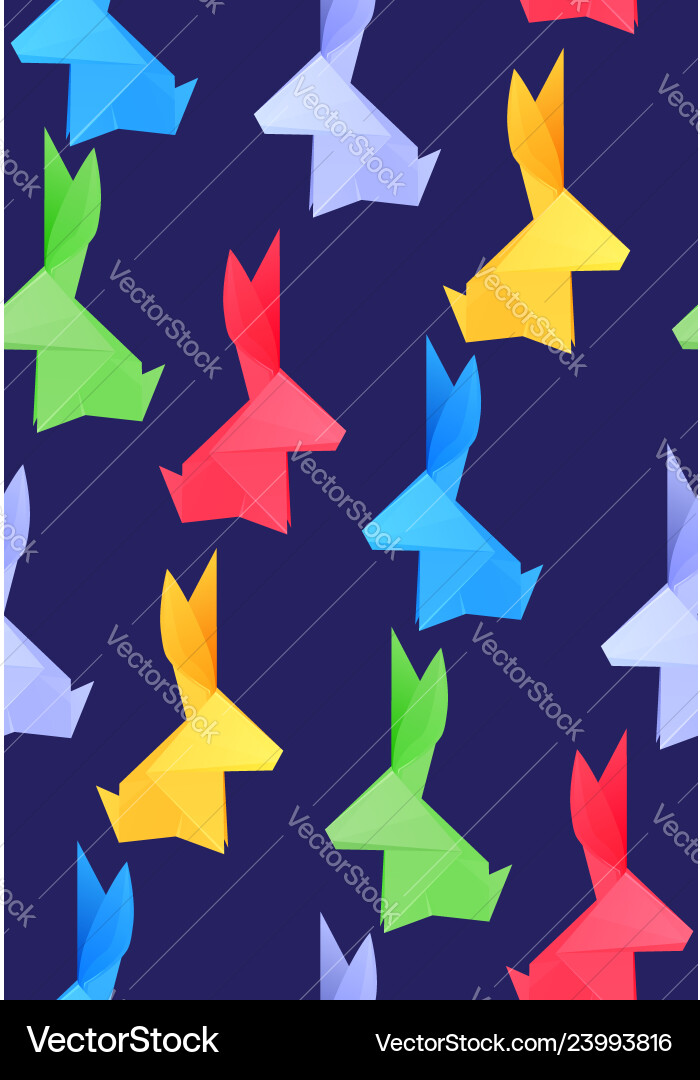 Seamless pattern with multicolored paper origami Seamless pattern with multicolored paper origami vector image