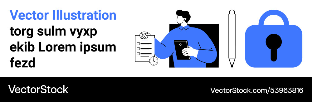 Secure documentation and data management concept Vector Image
