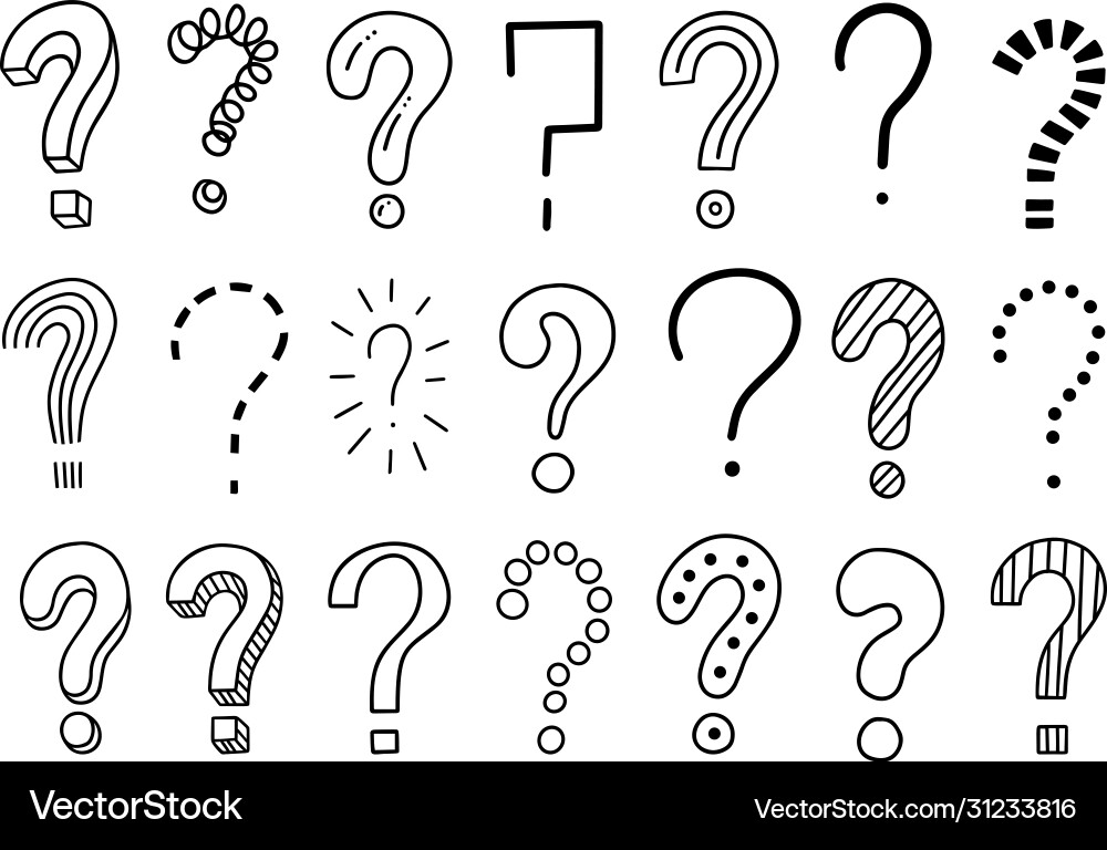 Set handwritten question marks Set handwritten question marks vector image