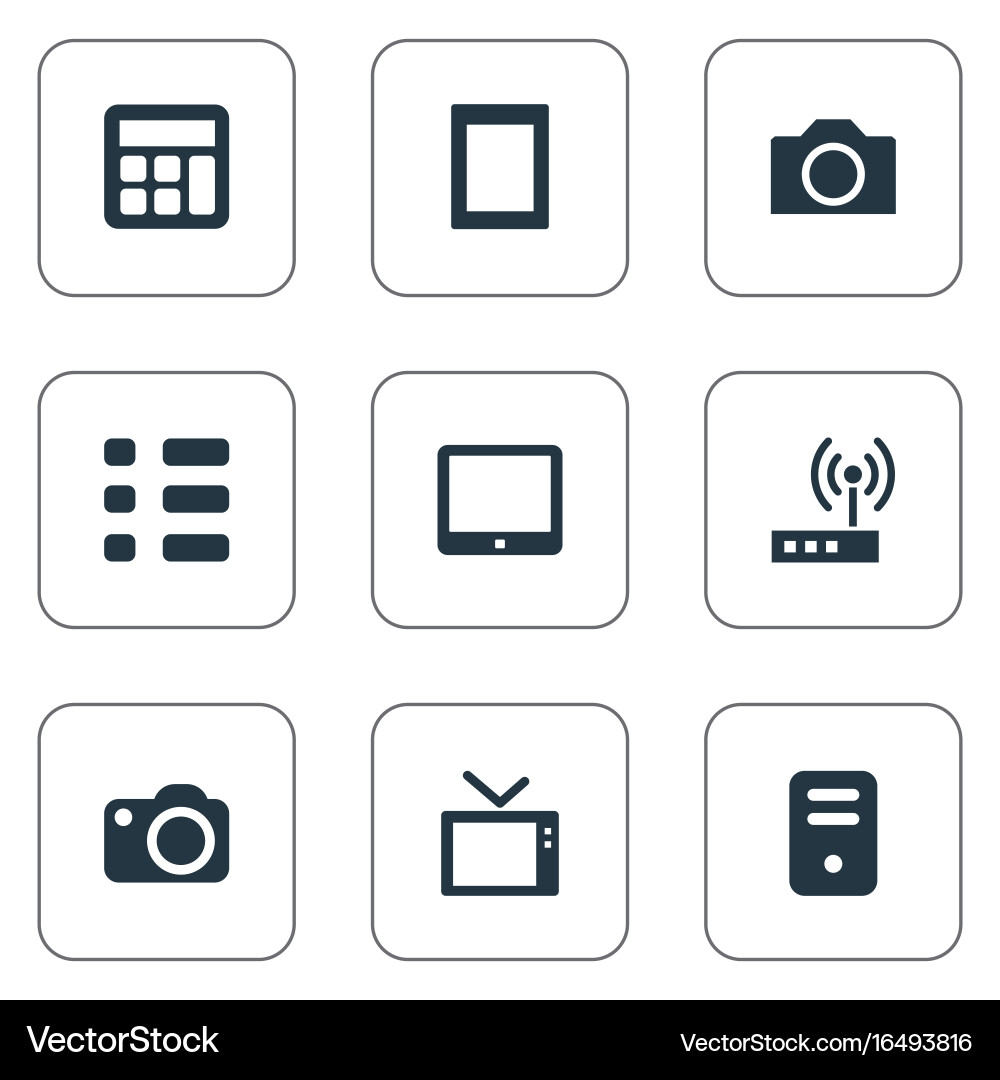 Set of simple gadget icons vector image