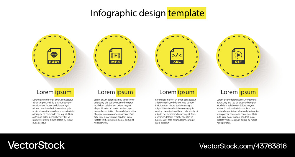 Set ruby file document mp4 xsl and gif business Set ruby file document mp4 xsl and gif business Vector Image
