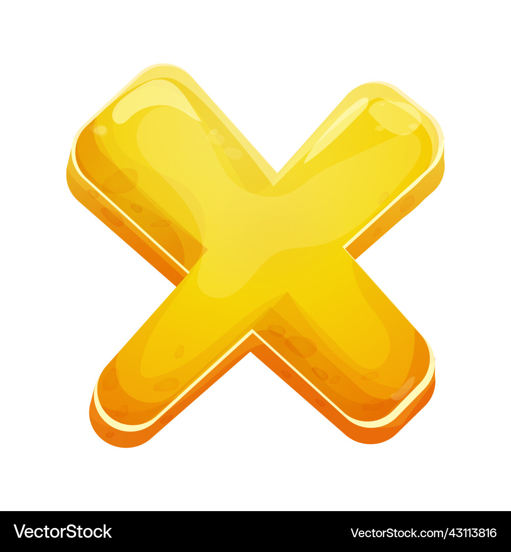 Shiny close button game interface menu element vector image