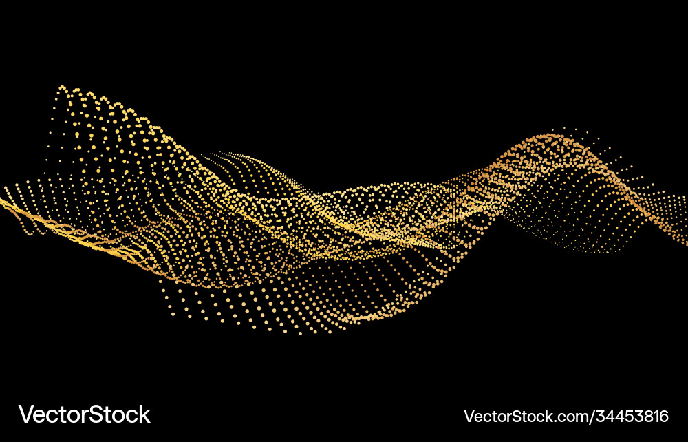 Sound wave from node gold interface big data Sound wave from node gold interface big data vector image