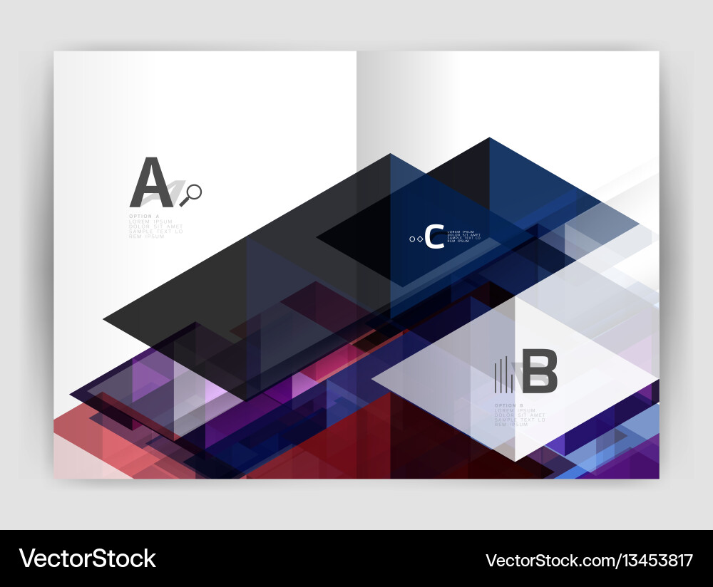 Abstract background with color triangles annual Vector Image