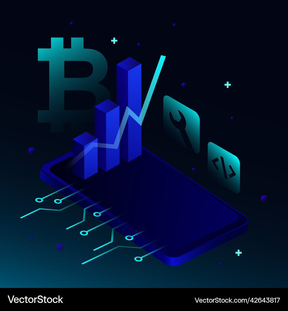 Abstract square blockchain coins Abstract square blockchain coins vector image