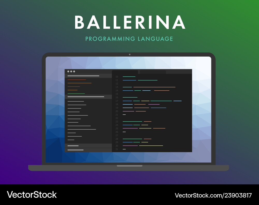 Ballerina programming language vector image