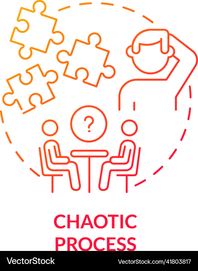 Chaotic process red gradient concept icon Chaotic process red gradient concept icon vector image
