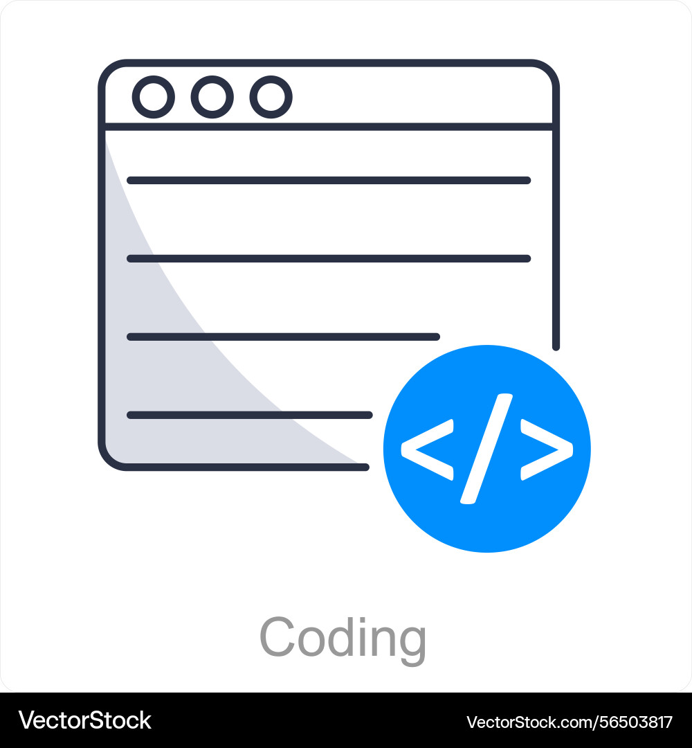 Coding icon concept vector image