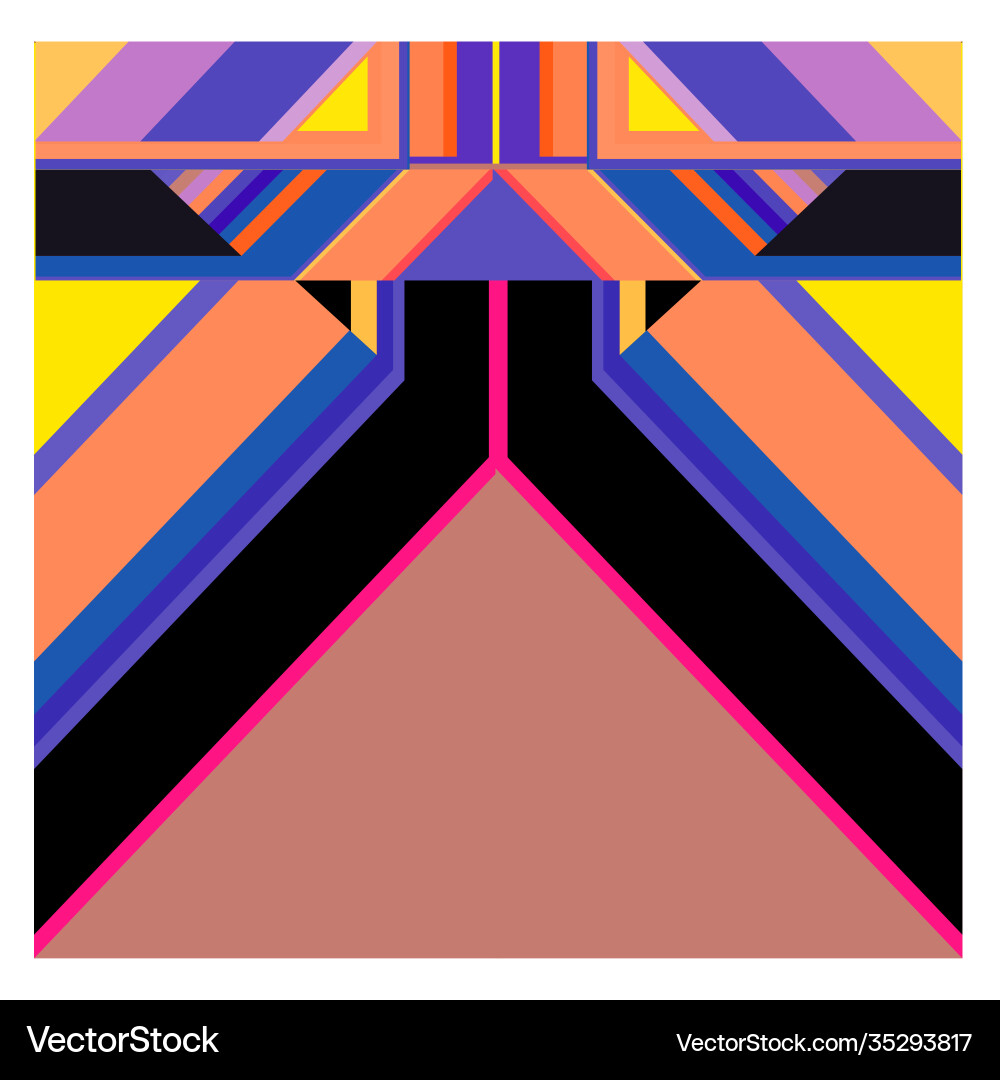 Colorful geometric and curve background pattern vector image