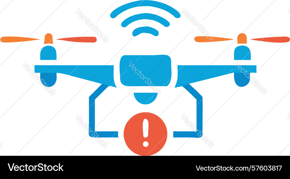 Connected drone icon design generative ai vector image