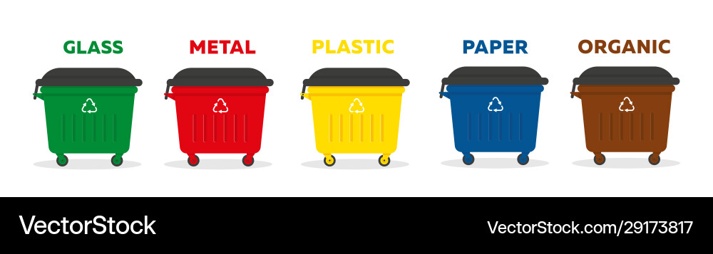 Containers for garbage different types Containers for garbage different types vector image