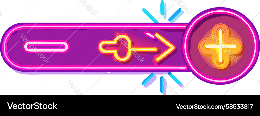 Digital Plus Button with Glow Effect Vector Image