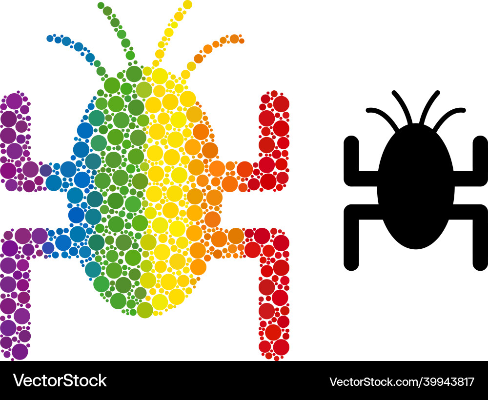 Dot bug tick composition icon of spectrum circles Dot bug tick composition icon of spectrum circles vector image