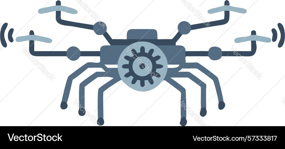 Drone-like robotic spider icon design generative vector image