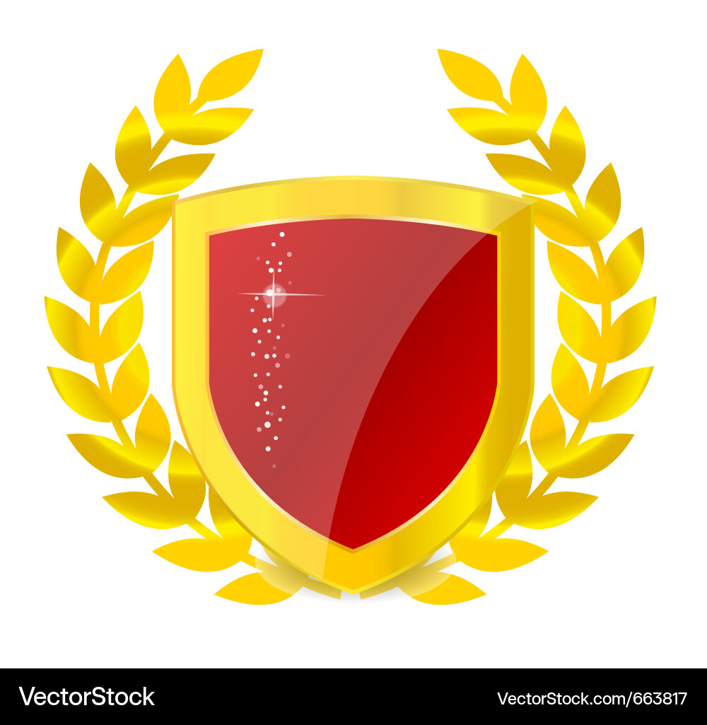 Elegant Golden Shield Emblem Vektorbild