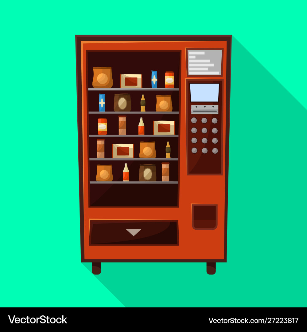 Isolated object automat and machine sign set vector image