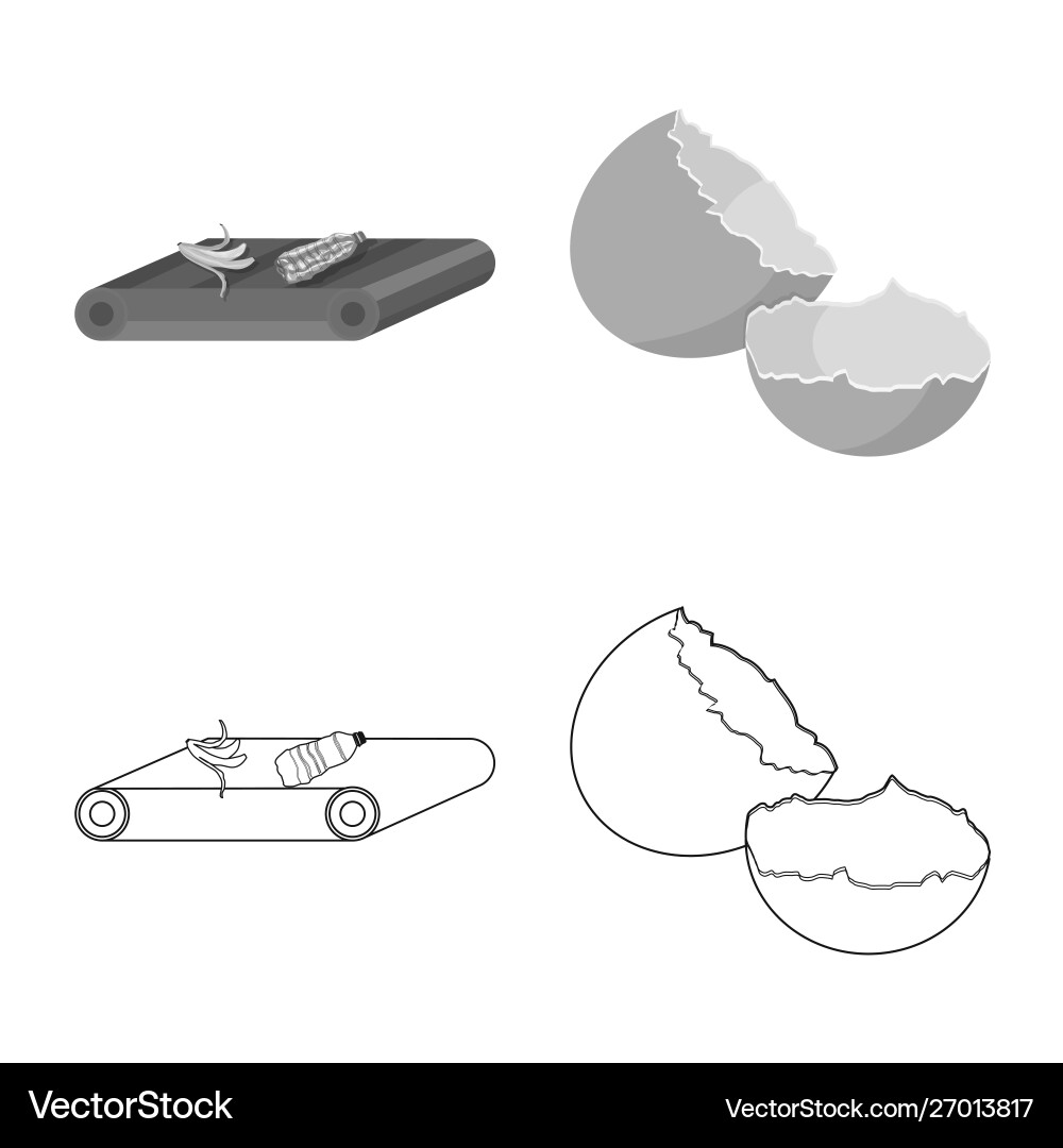 Isolated object refuse and junk icon set vector image