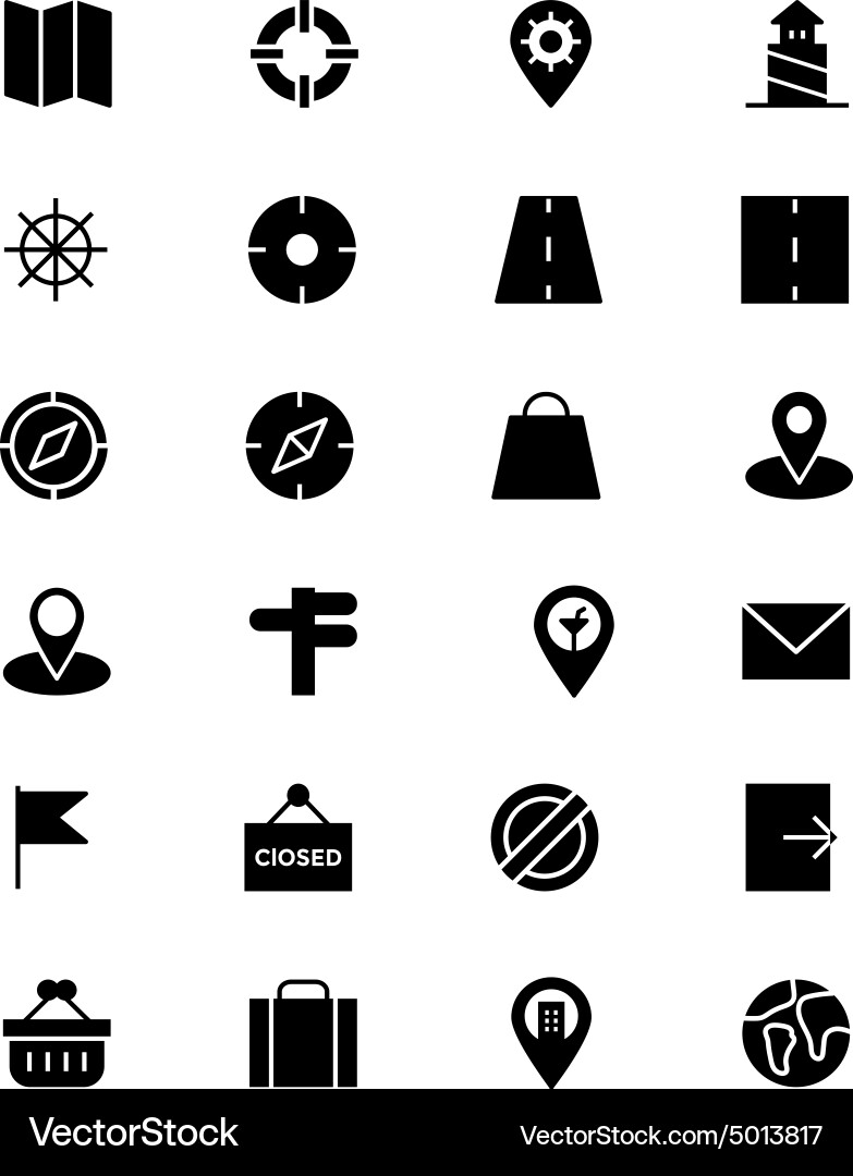 Map and navigation icons 2 vector image