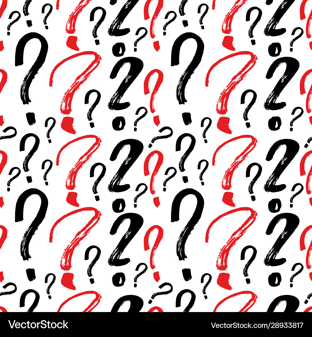 Question marks seamless pattern sketch Question marks seamless pattern sketch vector image
