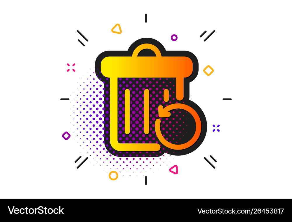 Recovery trash bin icon backup data sign restore Vector Image