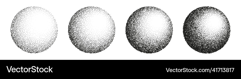 Round shaped dotted objects stipple elements Round shaped dotted objects stipple elements vector image