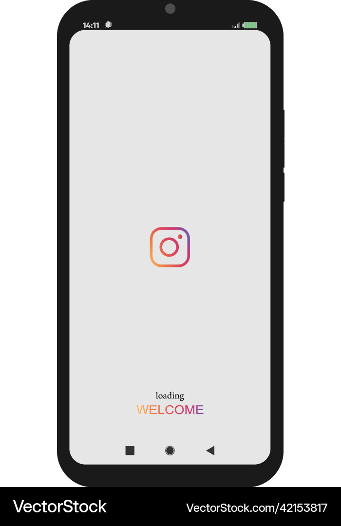 Smartphone with an open application vector image