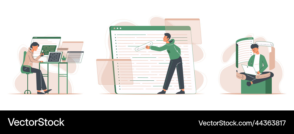 Software engineers it developers and programmers Software engineers it developers and programmers vector image